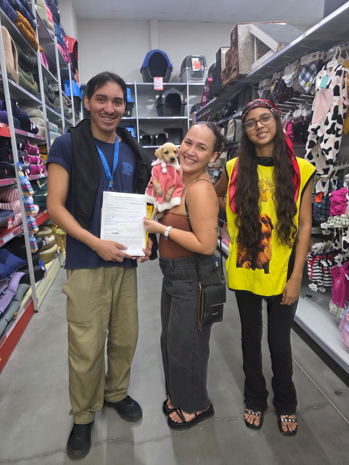 Jade com a nova família